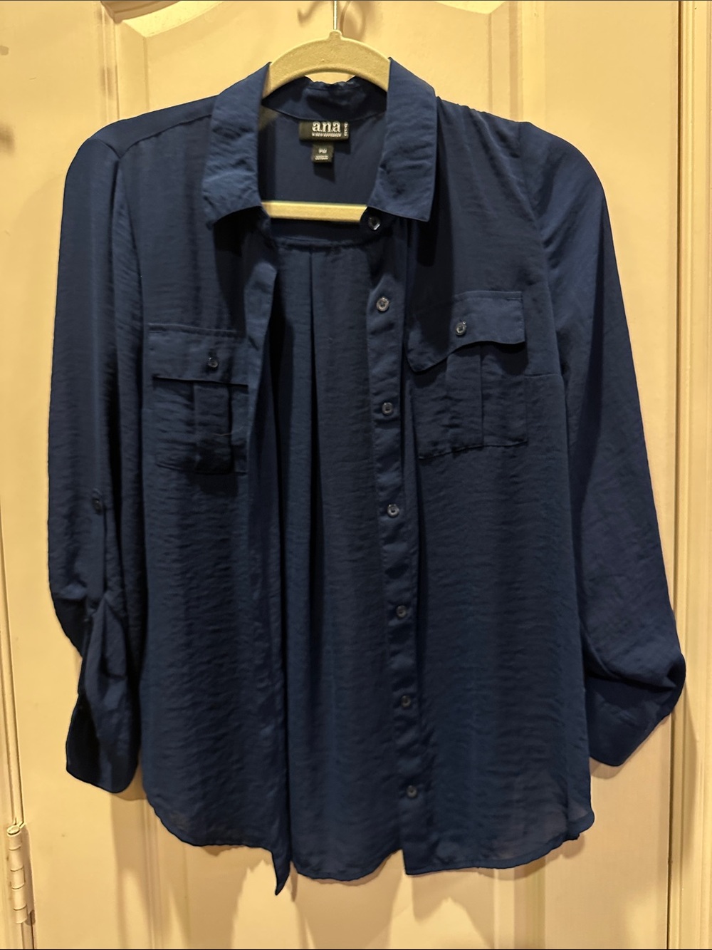 a.n.a Navy Blue Button-Down Shirt